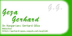 geza gerhard business card